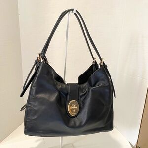Coach Madison Carlyle NWOT Black Leather Slouch Shoulder Bag Turnlock